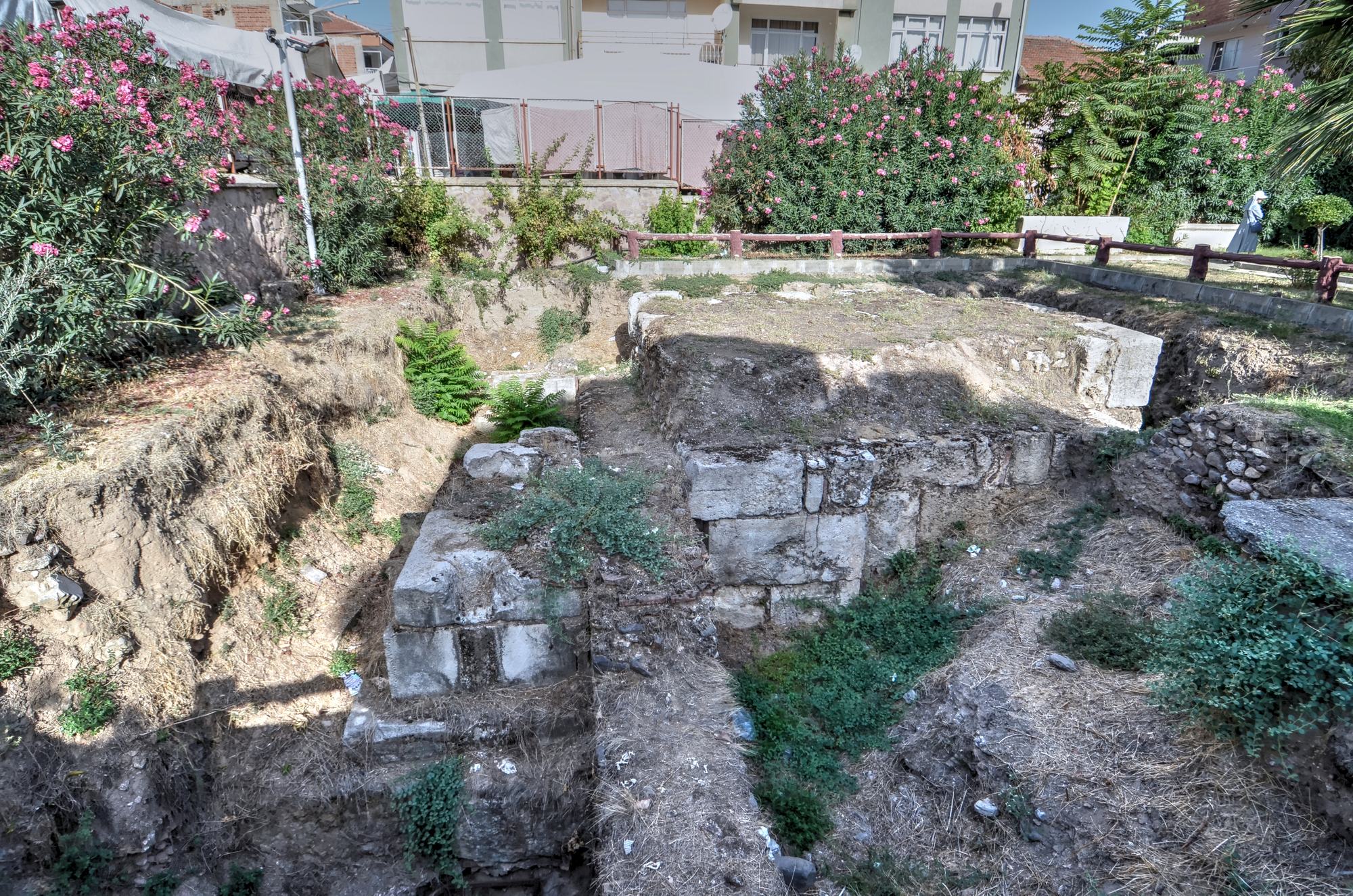 Excavated area with the visible walls Excavated area with the visible walls