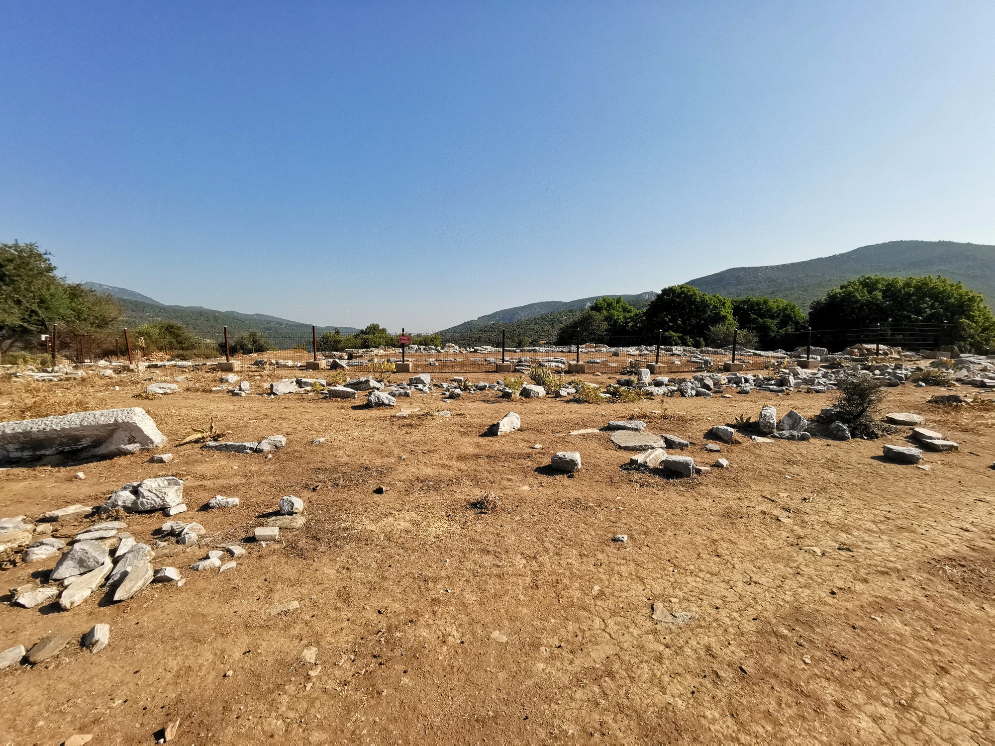 Excavated area between the Central Agora and the heroon of Notion, July 2025