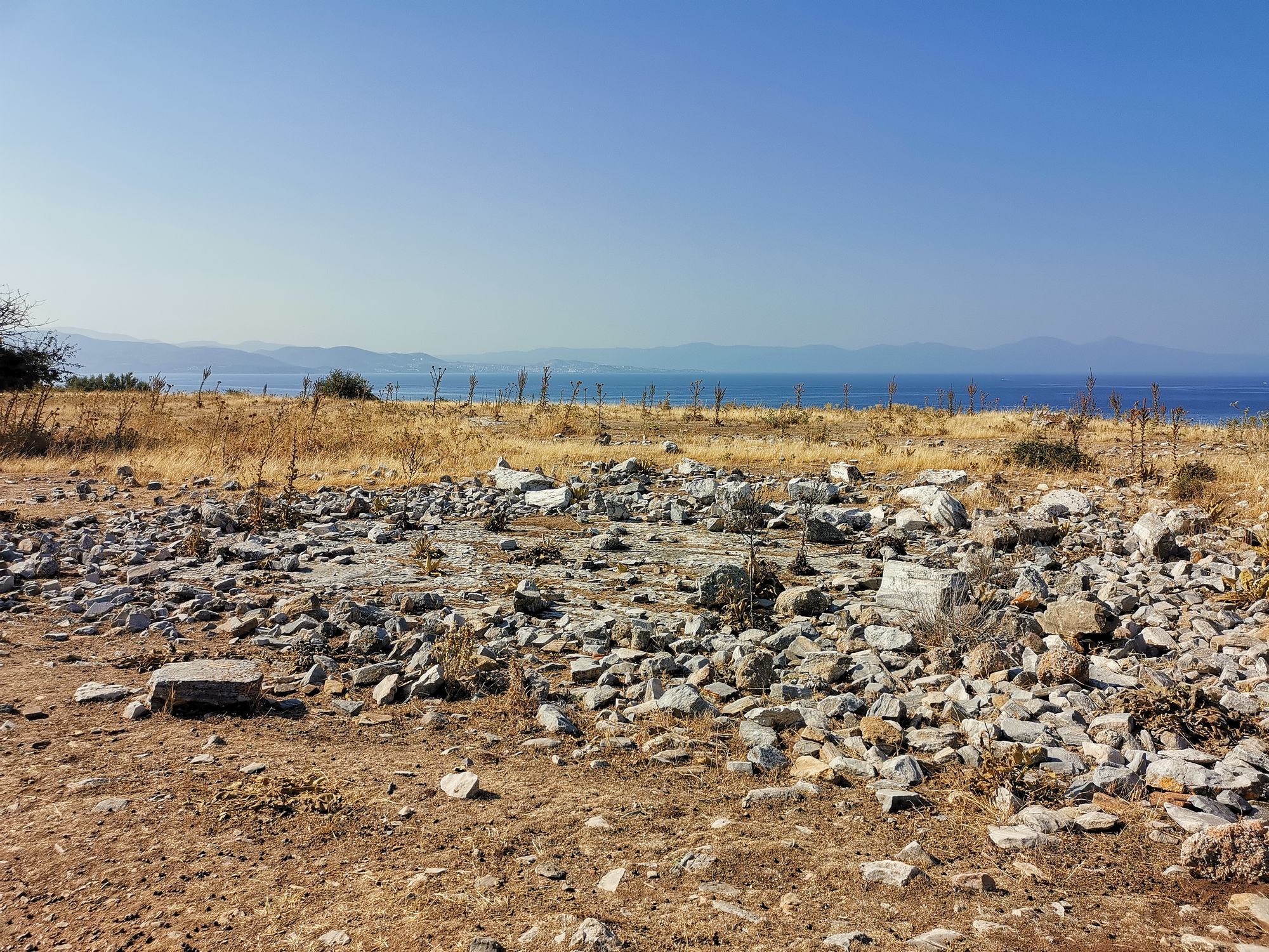 View towards the Aegean Sea from Notion, July 2025