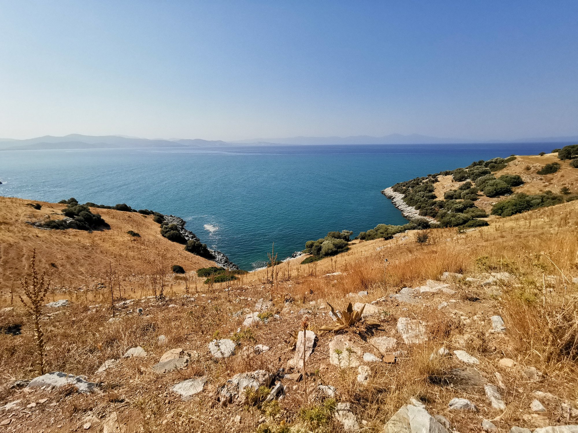 View towards the Aegean Sea from Notion, July 2025