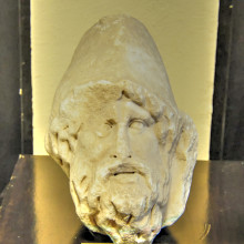 Hephaistos, head of a statue, Roman period (130-140 CE)